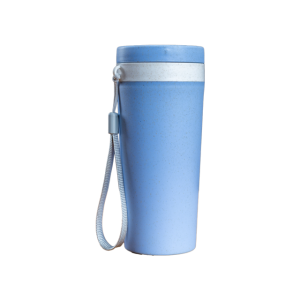 COPO COM TAMPA FIBRA DE BAMBU AZUL DUPLA CAMADA