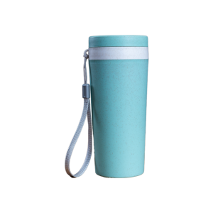 COPO COM TAMPA FIBRA DE BAMBU VERDE DUPLA CAMADA