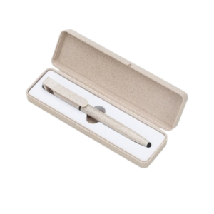ESTOJO C/ CANETA FIBRA DE BAMBU CREME