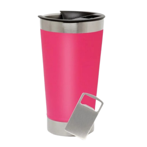 COPO TÉRMICO COM TAMPA E ABRIDOR PINK