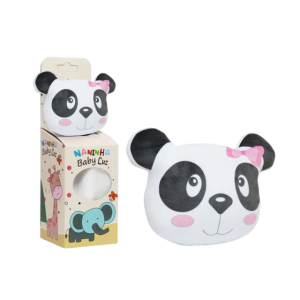 KIT NANINHA PANDA ROSA C/ ALMOFADA PERSONALIZADA
