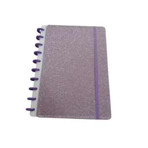CADERNO INTELIGENTE GRANDE GLITTER ROXO PERSONALIZADO