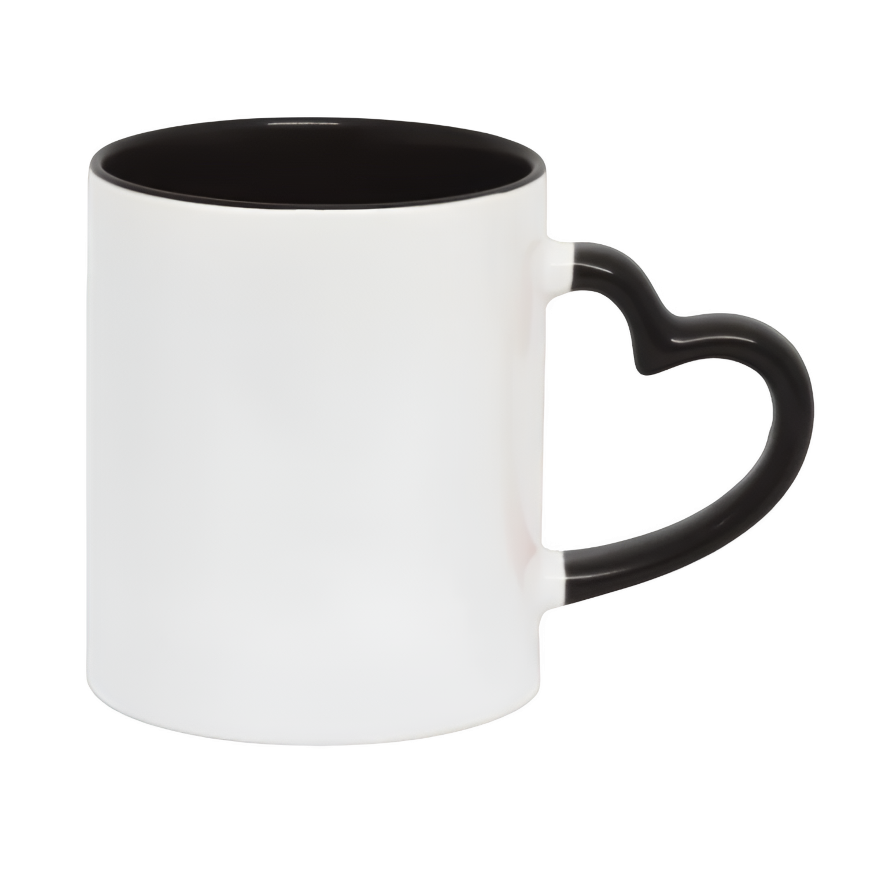 CANECA DE PORCELANA C/ ALÇA DE CORAÇÃO E INTERIOR PRETA 325ML PERSONALIZADA - Imagem 2