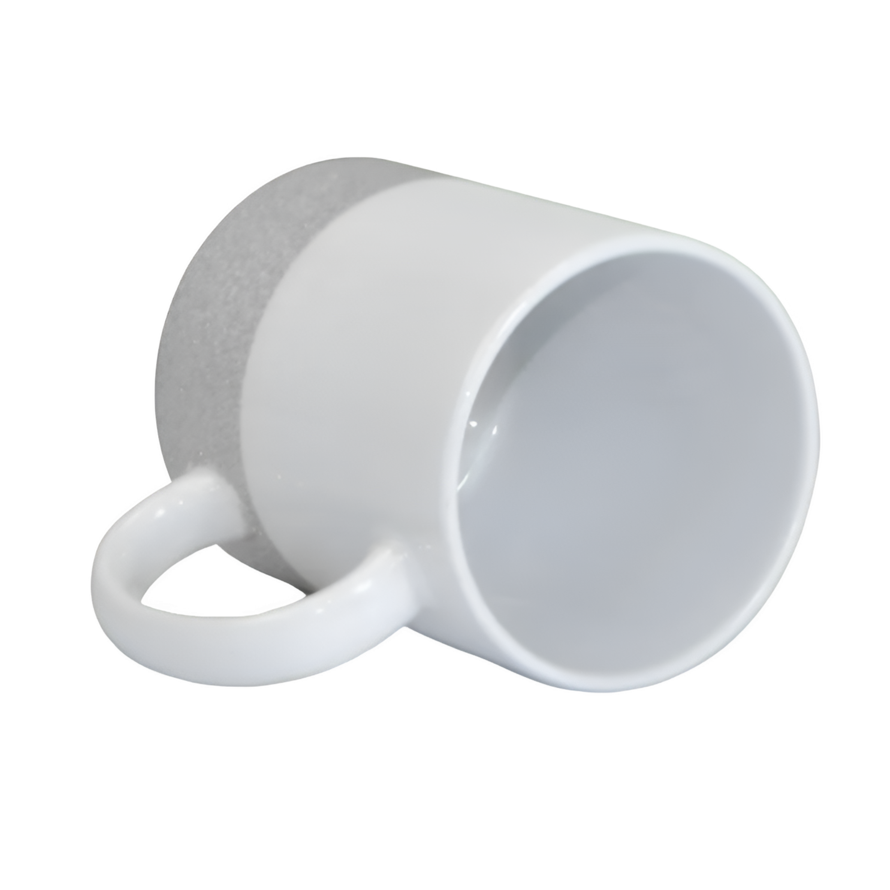 CANECA DE PORCELANA COM FAIXA DE GLITTER PRATA 325ML PERSONALIZADA - Imagem 2
