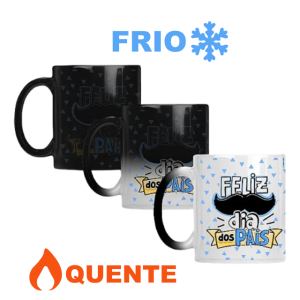 CANECA DE PORCELANA MÁGICA PRETA FOSCO 325ML PERSONALIZADA
