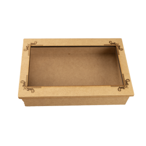 CAIXA MDF 6MM 28X18X6CM C/ VISOR EM ACETATO