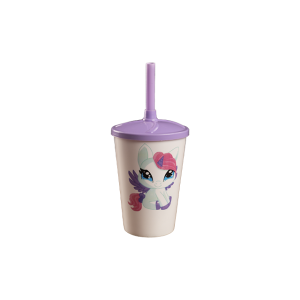 COPO TWISTER 300 ML COM TAMPA E CANUDO LILÁS