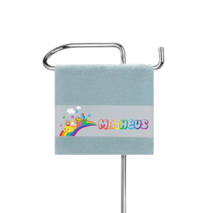 TOALHA LAVABO AZUL BEBÊ PERSONALIZADA