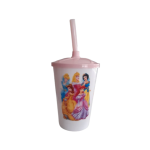 COPO TWISTER 300 ML COM TAMPA E CANUDO ROSA BEBÊ