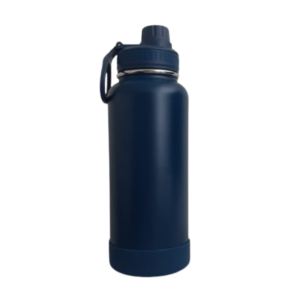 GARRAFA TÉRMICA C/ CASE DE SILICONE 1000L AZUL MARINHO