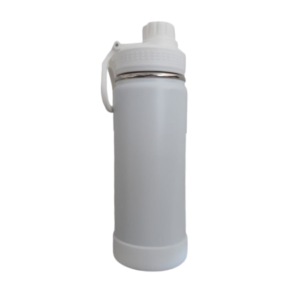 GARRAFA TÉRMICA C/ CASE DE SILICONE 600ML BRANCA