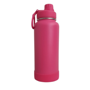 GARRAFA TÉRMICA C/ CASE DE SILICONE 1000L ROSA ESCURO