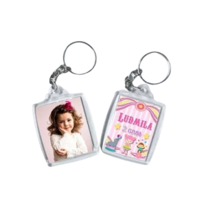 CHAVEIRO DE ACRÍLICO COM FOTO RETANGULAR PERSONALIZADO