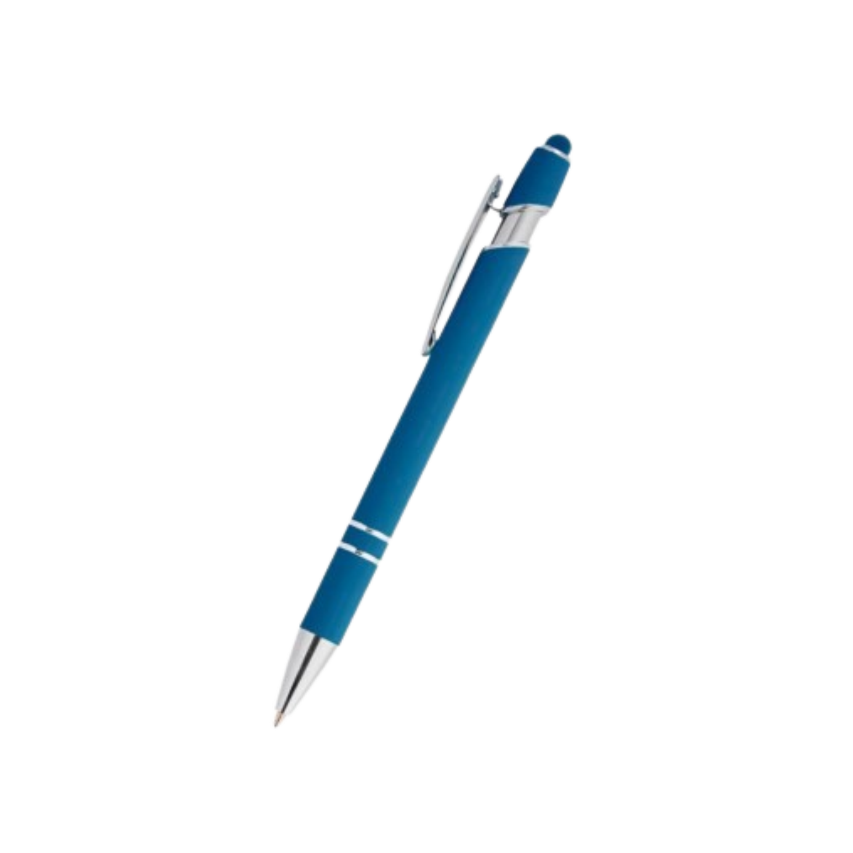 CANETA METAL C/ TOUCH AZUL E DETALHES PRATA (CX ACRÍLICO) - Imagem 2