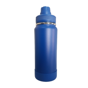 GARRAFA TÉRMICA C/ CASE DE SILICONE 600ML AZUL